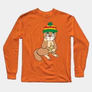 Cat with pizza Long Sleeve T-Shirt